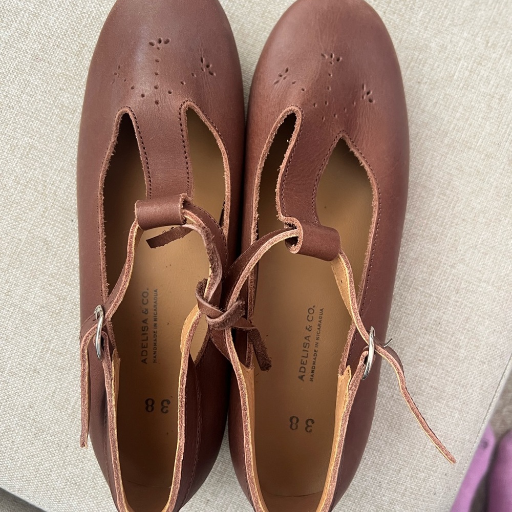 Brown Leather Ballet Flats